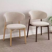 Chaise de salle à manger en bois de caoutchouc de luxe minimaliste moderne avec dossier, pour la maison, le bureau, l'hôtel, les banquets, les cafés, le salon