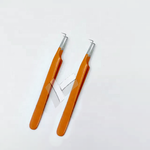 แหนบต่อขนตาสแตนเลสอเนกประสงค์โลโก้ที่กำหนดเองพร้อมปลายแหลมสีน้ำตาลสีเงินดีไซน์ญี่ปุ่นที่ยั่งยืน - Product Image 2