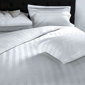 Guangzhou Factory Direct Kunden spezifische Four Seasons Hotel Bettwäsche Set Qualität Bett bezug und Bettlaken mit 3cm Streifen OEM Preis - Product Image 4