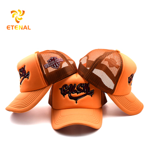 Casquette <span class=keywords><strong>Trucker</strong></span> en Mousse Orange Maille <span class=keywords><strong>Y2K</strong></span> Personnalisée avec Logo Brodé 3D Style Hip Hop, Chapeau Jersey pour Plage, Logo Personnalisable - Product Image 3