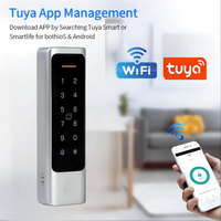 Lector de Control de Acceso WiFi Tuya App, Resistente a la Intemperie, Carcasa Metálica, Código de Acceso, Doble Frecuencia, Tarjeta RFID, 12V/24V
