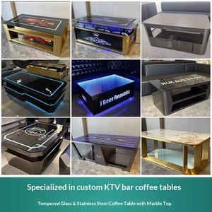 Barra de <span class=keywords><strong>Bar</strong></span> Moderna y Personalizable para KTV, Club Nocturno, Fabricada en Acero Inoxidable y Vidrio, con Losa de Roca Luminosa, para Uso Comercial - Product Image 3