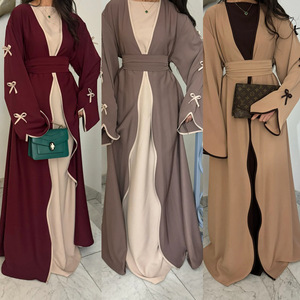 Zifeng OME nueva moda venta Europa Oriente Medio Dubai belleza pura vestido con lazo Abaya - Product Image 6