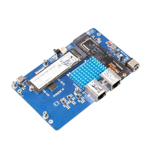 (Model MPSD2.5GD) Pi 5 PCIe to Dual NVMe SSD Dual 2.5G Ethernet Expansion Board BOOTS Without Driver Required