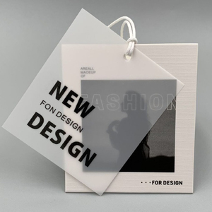 Sang Trọng Nhãn Thiết Lập Chuỗi Kim Thiết Kế In Ấn Tùy Chỉnh Rõ Ràng <span class=keywords><strong>PVC</strong></span> Treo Nhãn Quần Áo Nhựa May Mặc Thẻ Với Logo - Product Image 6