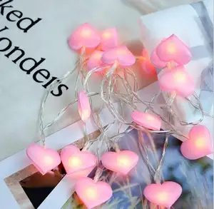 Luosweet-guirlande lumineuse en coton avec éclairage LED, nouveau produit de vacances, éclairage LED blanc chaud en forme de cœur, pour la saint-valentin