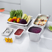 Bac Gastronorm GN 1/6 en Acier Inoxydable 304 Chauffable et Multifonctionnel pour Condiments, Sauces, Bar à Salades – Usage Commercial