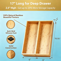 Organisateur d'ustensiles de cuisine, support extra long pour couverts, boîte de rangement pour couverts, séparateur de tiroir multi-usages