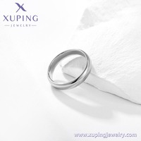 X000925683 Bijoux XUPING, bague simple et minimaliste en cuivre couleur argent pour homme et femme, sans décoration