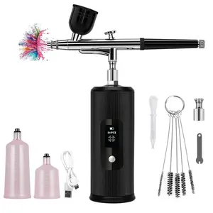 Aérographe 5 en 1 <span class=keywords><strong>pour</strong></span> maquillage, machine à ongles, kit <span class=keywords><strong>de</strong></span> brosse à air <span class=keywords><strong>pour</strong></span> <span class=keywords><strong>cheveux</strong></span>, pistolet <span class=keywords><strong>de</strong></span> <span class=keywords><strong>peinture</strong></span>, pulvérisation, décoration <span class=keywords><strong>de</strong></span> gâteaux - Product Image 1