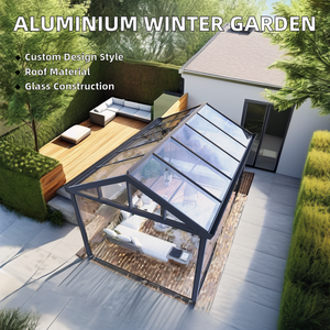 Usine professionnelle petit cadre en aluminium parasols serre à Double vitrage avec moulage de toit en triangle matériau en verre trempé - Product Image 6