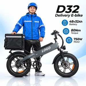 Vélo cargo électrique D32 d'usine, moteur à engrenages 750W, 48V32Ah, autonomie 128km, approvisionnement en gros personnalisé - Product Image 1
