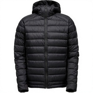 Vestes matelassées imperméables en cuir de veau avec capuche fantaisie en fourrure de castor pour hommes, manches longues, chaudes, prix de gros, OEM - Product Image 1