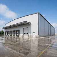 Bâtiment de stockage frigorifique en structure d'acier galvanisé, température négative de 25 degrés, pour centre de distribution d'aliments surgelés