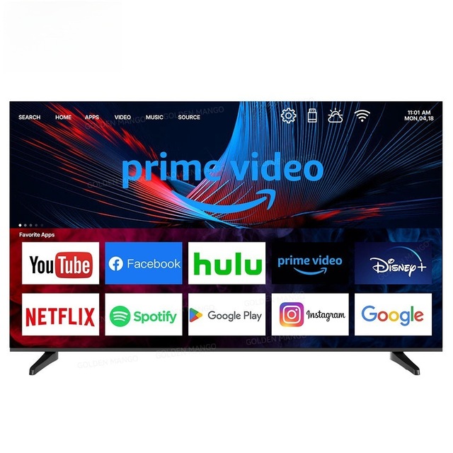 Frameless Smart TV 32-85 Inch 4K 2K UHD Android 14-16 Google System LED Black WiFi 60Hz Built-In Speaker for