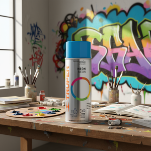 Peinture aérosol bleu néon 400 ml, fournitures artistiques par Truper, peinture en aérosol de haute qualité pour projets créatifs, fabriquée au Mexique, modèle PA - Product Image 2