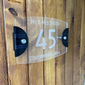 Wholesale Personalized External House <b>Numbers</b> <b>Led</b> Solar Sign Modern Outdoor Address Family Name <b>Number</b> Print Logo Plaque for - Product Image 3