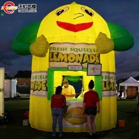Stand de Vente Gonflable Rapide de 3m de Haut en Forme de Fruit (Limonade) avec Souffleur Électrique, Thème Plage, Bar à Boissons Durable, Kiosque à Snacks à Vendre