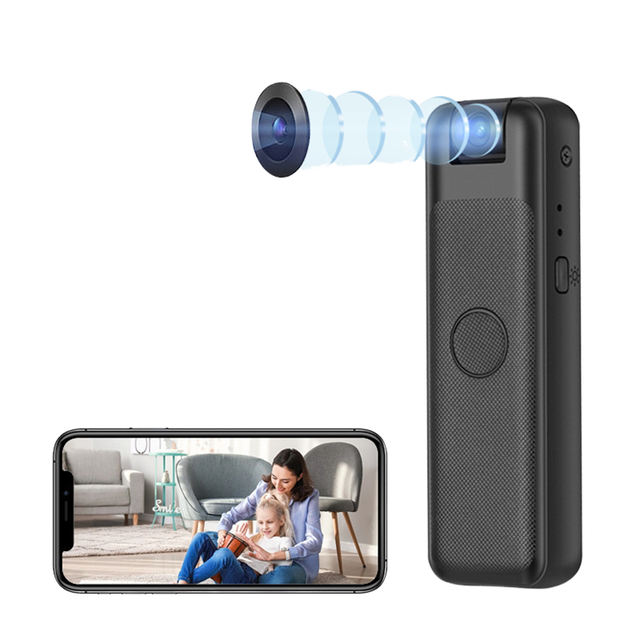 Mini WiFi HD Video Recorder Body Worn Camera Live View Motion Detection Loop Recording Personal Security Camera