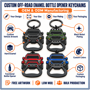 Décapsuleur de bouteille en métal personnalisé, porte-clés en forme de voiture tout-terrain, alliage de zinc, impression UV, souvenir de mode, cadeau, fabrication OEM ODM - Product Image 4