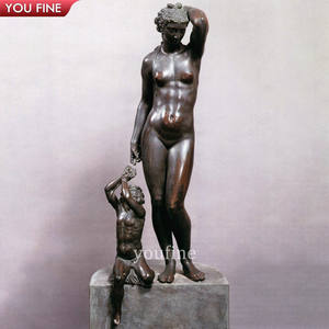 Sculpture en bronze Bargello sur piédestal en fonte de laiton pour jardin extérieur, statue de Danaïe de <span class=keywords><strong>Cellini</strong></span> - Product Image 1