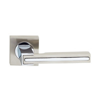 Poignée de porte intérieure robuste en alliage de zinc, levier de passage, poignée de porte tubulaire ronde en fonte argentée, poignée de porte en bois