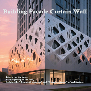 Vật liệu xây dựng Kim Loại Tùy chỉnh thiết kế hiện đại hợp kim nhôm đục lỗ tường Rèm cho mặt tiền biệt thự Ốp - Product Image 5
