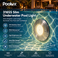 Projecteur LED RGB IP68 ultra-plat pour piscine, lampe étanche pour piscine, éclairage de piscine