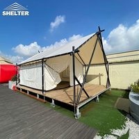 Tente de camping de luxe imperméable, tente de safari en toile, extérieur