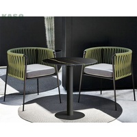 Ensemble de mobilier d'extérieur en aluminium, bois de teck, salon de jardin moderne, ensemble de table et de chaises de salle à manger pour restaurant