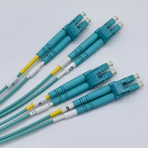 MPO Ke LC 8/12 Serat OM3 50/125 Kabel Breakout Kabel Patch Serat Optik MPO-8LC Multi Mode