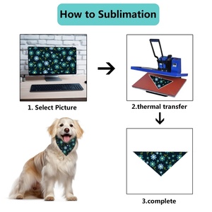 Bandanas pour chien à sublimation Logo personnalisé ENTREPÔT USA 100% Bandana pour chien à sublimation Blanc polyester Bandanas vierges pour chiens - Product Image 4