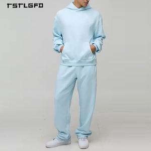 Conjunto Deportivo Informal para Hombre, Talla Grande, Color Sólido, Ecológico, 100% Algodón Orgánico, Sudadera con Capucha de Manga Larga, Primavera - Product Image 4