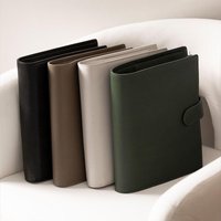 Protège-cahier en cuir végétalien A5 B5, organiseur A5 personnalisé de luxe, classeur à 6 anneaux dorés, portefeuille classeur A6 rose