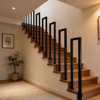 Balustrade en métal en forme de U, installation DIY, finition peignable résistante à l'eau et à la rouille, pour villa, escaliers intérieurs, balcon, clôture de sécurité