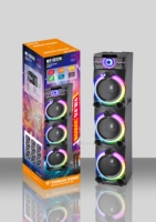 Haut-parleur MT-12226 en promotion, grand haut-parleur de fête avec 3 woofers de 12 pouces et anneau lumineux RGB