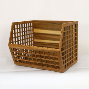 Multifunzione marrone in legno di bambù per libri di riviste supporto per ufficio Desktop da salotto posta organizzatore cestini - Product Image 6