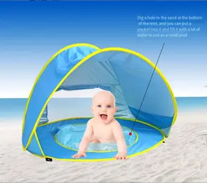 Standar Cina grosir jelas Shelter 2-4 tahun tenda anak berkemah luar ruangan pantai tenda Pop Up