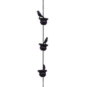 Campana de Viento de Hierro Forjado con Diseño de Pájaro, Decoración Vintage de Metal para Jardín, Patio Exterior, Colgante Artesanal, Cadena de Lluvia, ¡Gran Venta! - Product Image 6