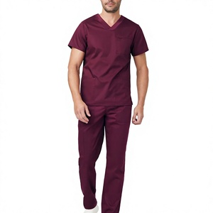 Uniforme Médico para Hombre, Poliéster y Spandex, Cuello en V, Pantalones Médicos Elásticos, Logotipo Personalizado, Fabricante Mayorista OEM ODM - Product Image 1