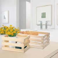 Caisses gigognes en bois avec poignées Caisses en bois décoratives Boîte de rangement en bois pour cuisine bureau chambre placard