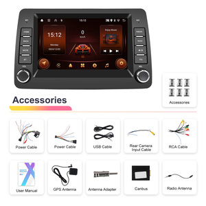 Podofo 7Inch Android Car Stereo 2+64GB Wireless CarPlay Android Auto Fit For Fiat Panda 2002-2012 GPS <b>WiFi</b> Dual Knobs EQ ODM/OEM - Product Image 4