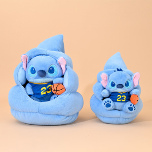 Logotipo personalizado Stitchh juguete de peluche en forma de caca cojín juego de baloncesto monstruo azul muñeco de peluche sofá cojín decoración del hogar - Product Image 2