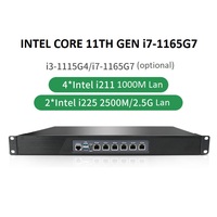 1U Rackmount Firewall Appliance core i3 /i5/ i7 1165G7 6 * I226 2500M NICs Soft Router pfSense OPNsense Network server computer