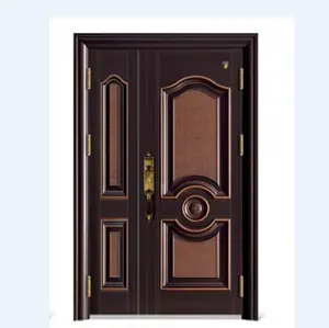 Flash Sale Dark Grey Fancy Wooden Double Door Windproof Temple Door Designs Stainless Steel Door Bangladesh