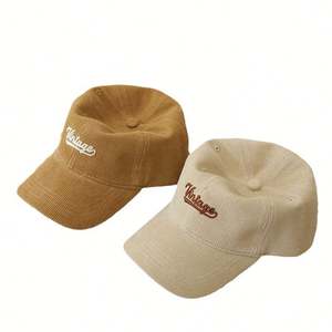 Gorra de béisbol de pana de invierno de alta calidad para mujer, gorras de PANA con logotipo bordado personalizado, gorras de béisbol vintage, venta al por mayor - Product Image 3