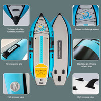 Ridewave OEM Logo personnalisé Drop Stitch planche de pêche gonflable avec pédalier SUP Portable écologique pour lacs rivières océan