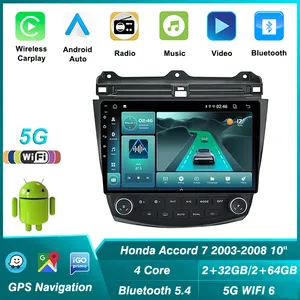 Draadloze Carplay Android Auto Auto Radio Voor Honda Accord 7 2003 2004 2005-2008 Multimedia Gps Autoradio 5G 2.4G Wifi Dsp
