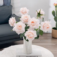 Prix de gros Roses artificielles réalistes 65 cm en soie, différentes couleurs, mariage, Noël, fête des mères, Saint-Valentin, remise de diplôme
