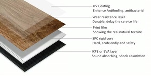 <span class=keywords><strong>Suelo</strong></span> Vinílico SPC Impermeable de 5mm con Sistema de Clic, 1220x184mm, Núcleo Rígido, Tipo Madera, para Sala de Estar y Uso Comercial - Product Image 6